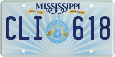 MS license plate CLI618