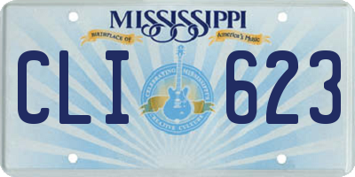 MS license plate CLI623