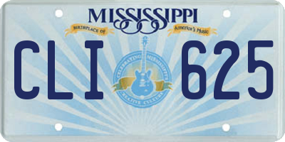 MS license plate CLI625