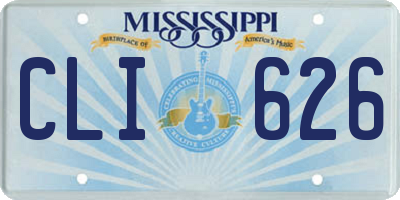MS license plate CLI626