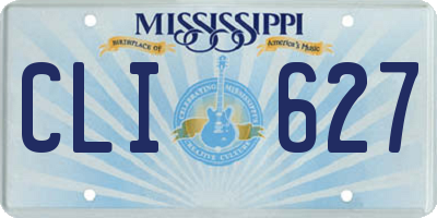 MS license plate CLI627