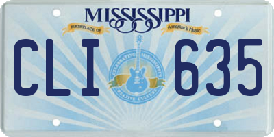 MS license plate CLI635