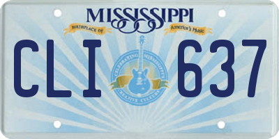 MS license plate CLI637