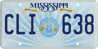MS license plate CLI638