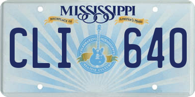 MS license plate CLI640
