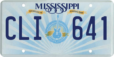 MS license plate CLI641