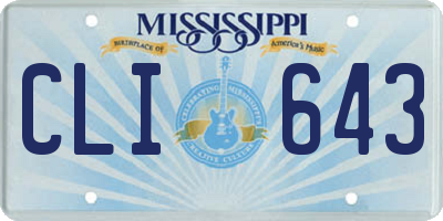 MS license plate CLI643