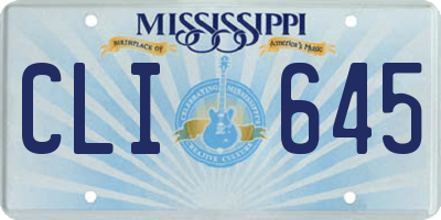 MS license plate CLI645