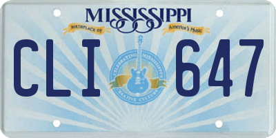 MS license plate CLI647