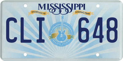MS license plate CLI648
