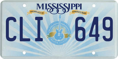 MS license plate CLI649
