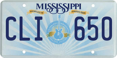 MS license plate CLI650