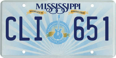 MS license plate CLI651