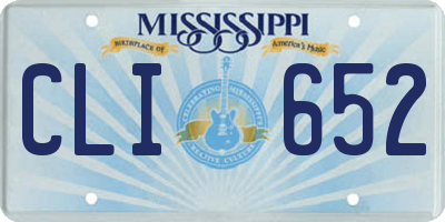 MS license plate CLI652