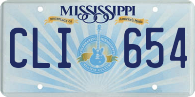 MS license plate CLI654