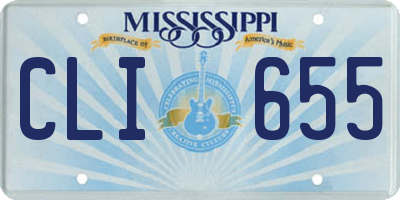 MS license plate CLI655