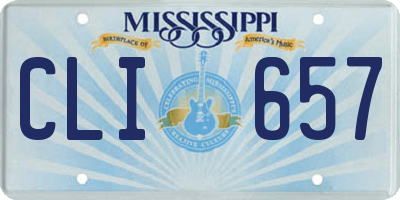 MS license plate CLI657