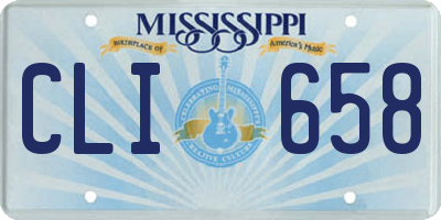 MS license plate CLI658