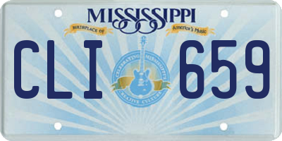 MS license plate CLI659