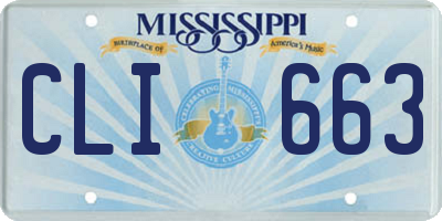 MS license plate CLI663