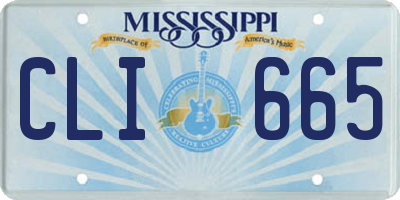 MS license plate CLI665