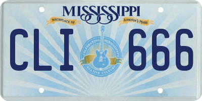 MS license plate CLI666