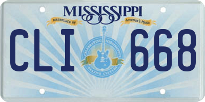 MS license plate CLI668