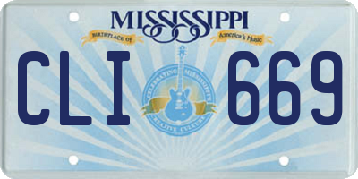 MS license plate CLI669