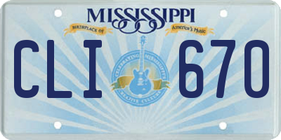 MS license plate CLI670