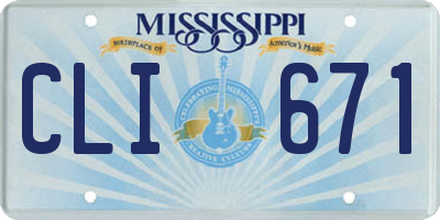 MS license plate CLI671