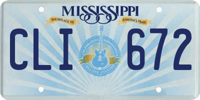 MS license plate CLI672