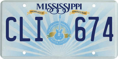 MS license plate CLI674