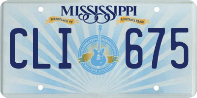 MS license plate CLI675