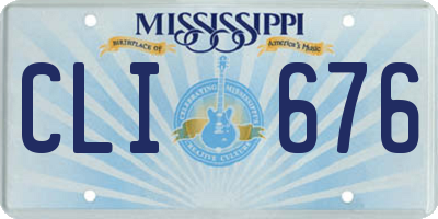 MS license plate CLI676