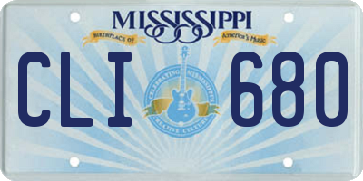 MS license plate CLI680