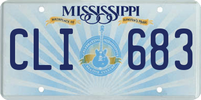 MS license plate CLI683