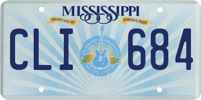 MS license plate CLI684