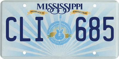MS license plate CLI685