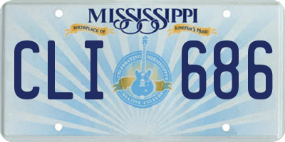 MS license plate CLI686