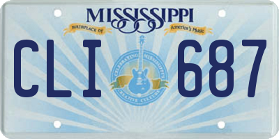 MS license plate CLI687