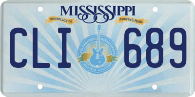 MS license plate CLI689