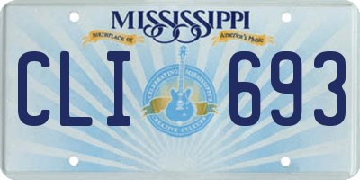 MS license plate CLI693