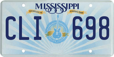 MS license plate CLI698
