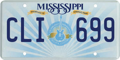 MS license plate CLI699