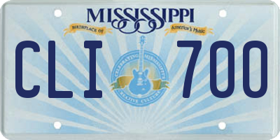 MS license plate CLI700