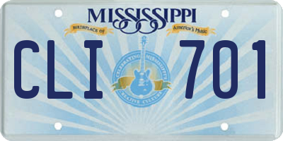 MS license plate CLI701