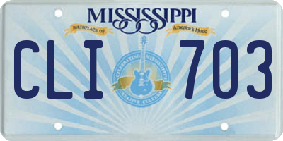 MS license plate CLI703