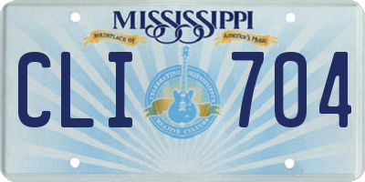 MS license plate CLI704