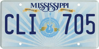 MS license plate CLI705