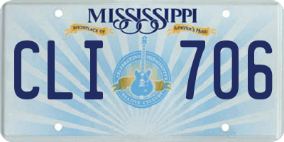 MS license plate CLI706